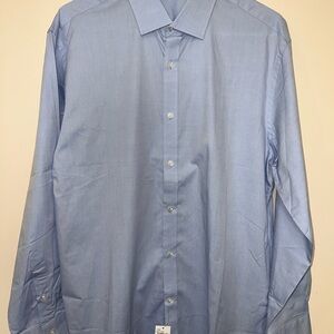 Tommy Hilfiger Men's Slim Fit Dress Shirt 16.5 32/33 Blue Solid NWT